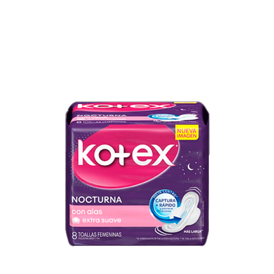 TOALLA KOTEX NOCTURNA E-PROTEC C-ALASx8 