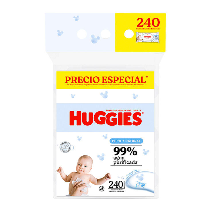 TOALLITAS HUGGIES ONE-DONEx80 PAG2LLE3 