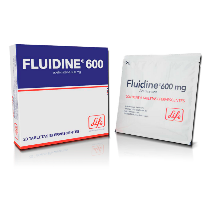 FLUIDINE COMPRIMIDO EFERVESCENTE 600MG